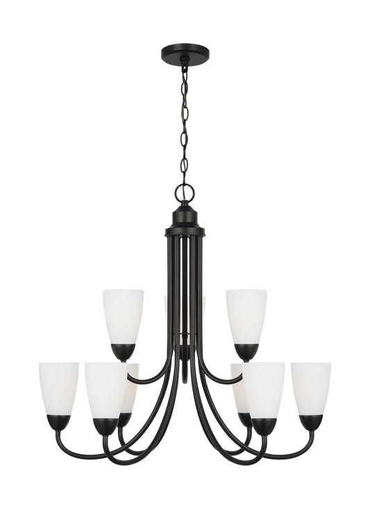 Generation Lighting - 3120209EN3-112 - Nine Light Chandelier - Seville - Midnight Black