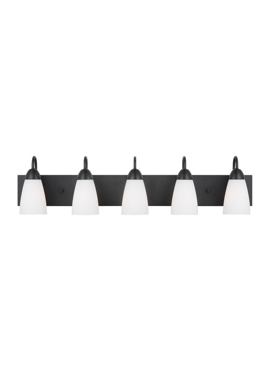 Generation Lighting - 4420205EN3-112 - Five Light Wall / Bath - Seville - Midnight Black