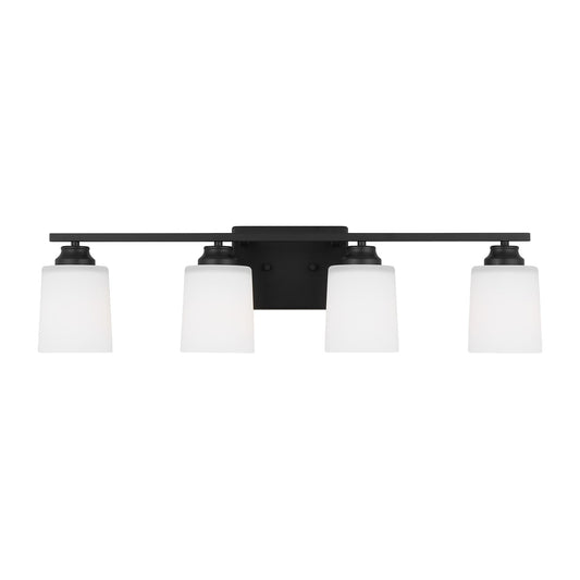 Vinton Four Light Wall / Bath Sconce in Midnight Black