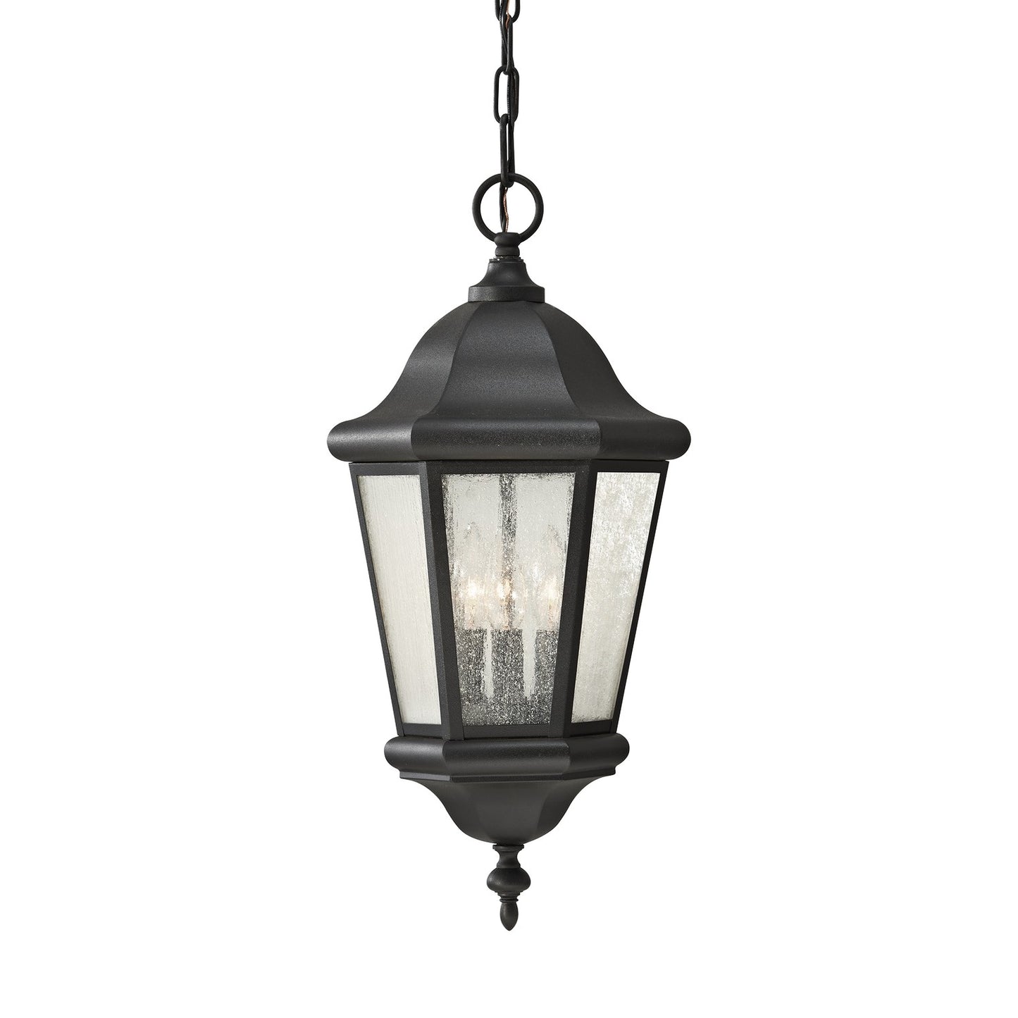 Martinsville Three Light Outdoor Pendant in Black