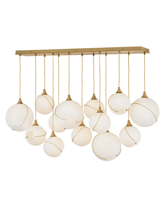 Skye LED Chandelier in Heritage Brass
