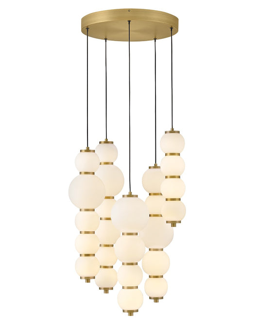 Trigo LED Chandelier in Lacquered Brass