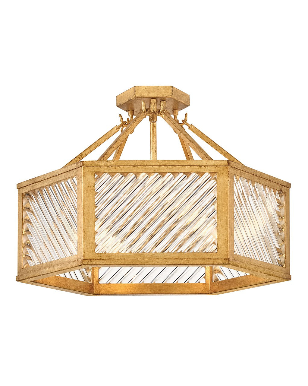 Sura LED Semi-Flush Mount in Distressed Brass
