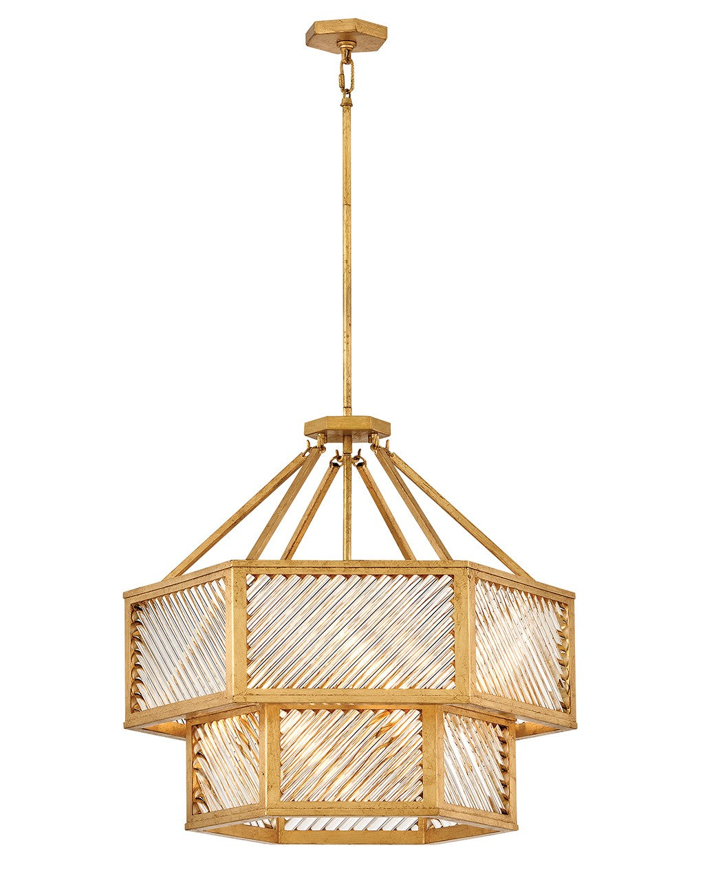 Sura LED Chandelier in Distressed Brass