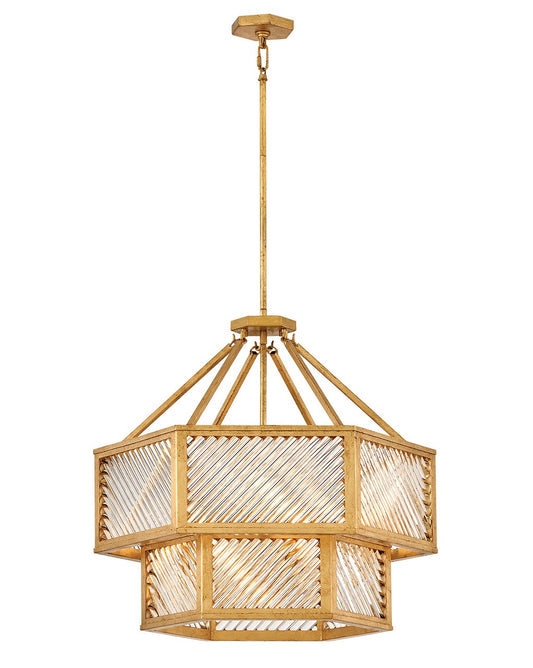 Sura LED Chandelier in Distressed Brass