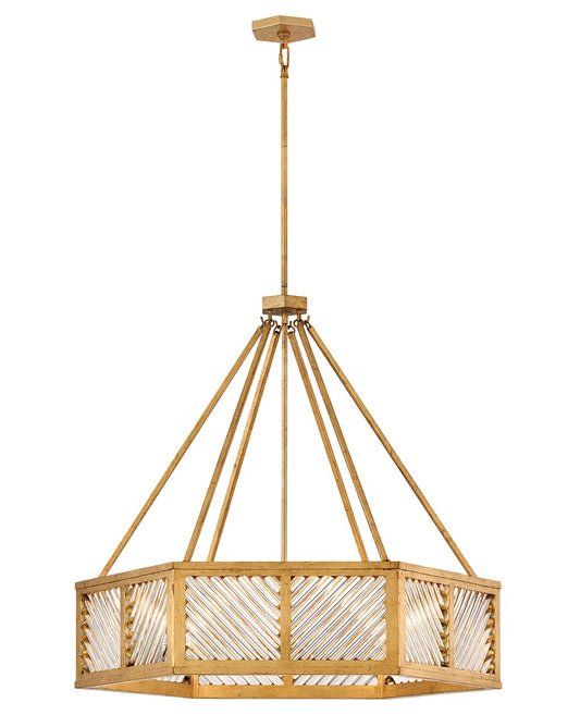 Sura LED Chandelier in Distressed Brass