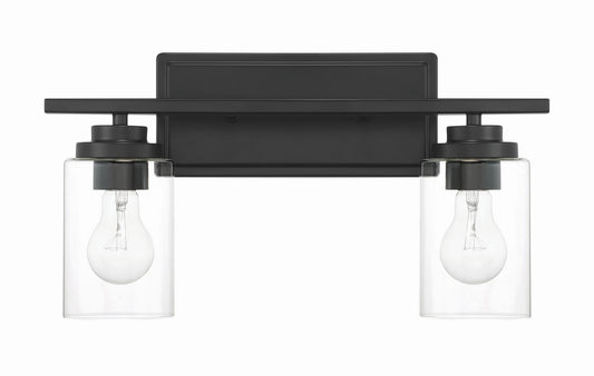 Clark Two Light Vanity in Flat Black