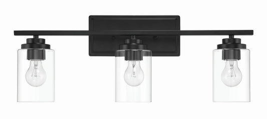 Clark Three Light Vanity in Flat Black