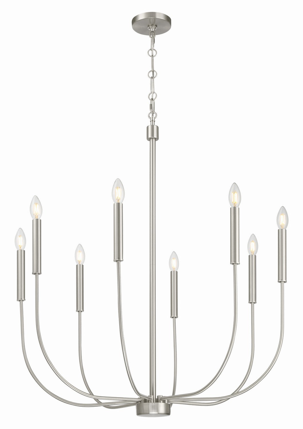 Traci Eight Light Chandelier in Brushed Polished Nickel
