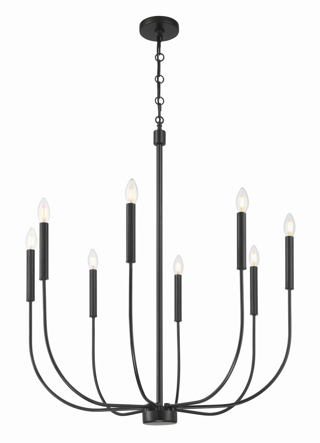 Traci Eight Light Chandelier in Flat Black