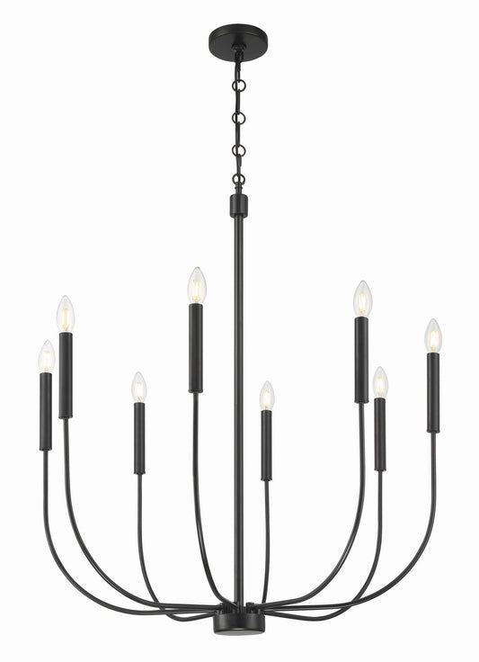 Traci Eight Light Chandelier in Flat Black