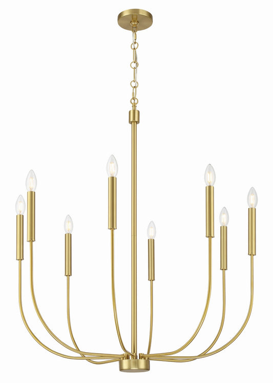 Traci Eight Light Chandelier in Satin Brass