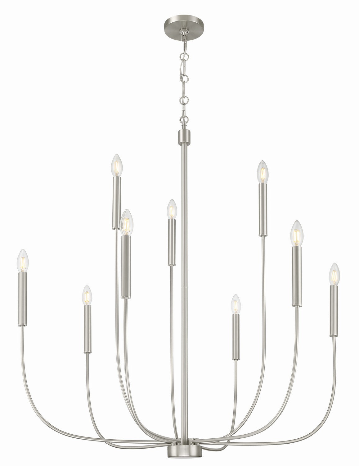 Traci Nine Light Chandelier in Brushed Polished Nickel