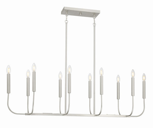 Traci Ten Light Island Pendant in Brushed Polished Nickel