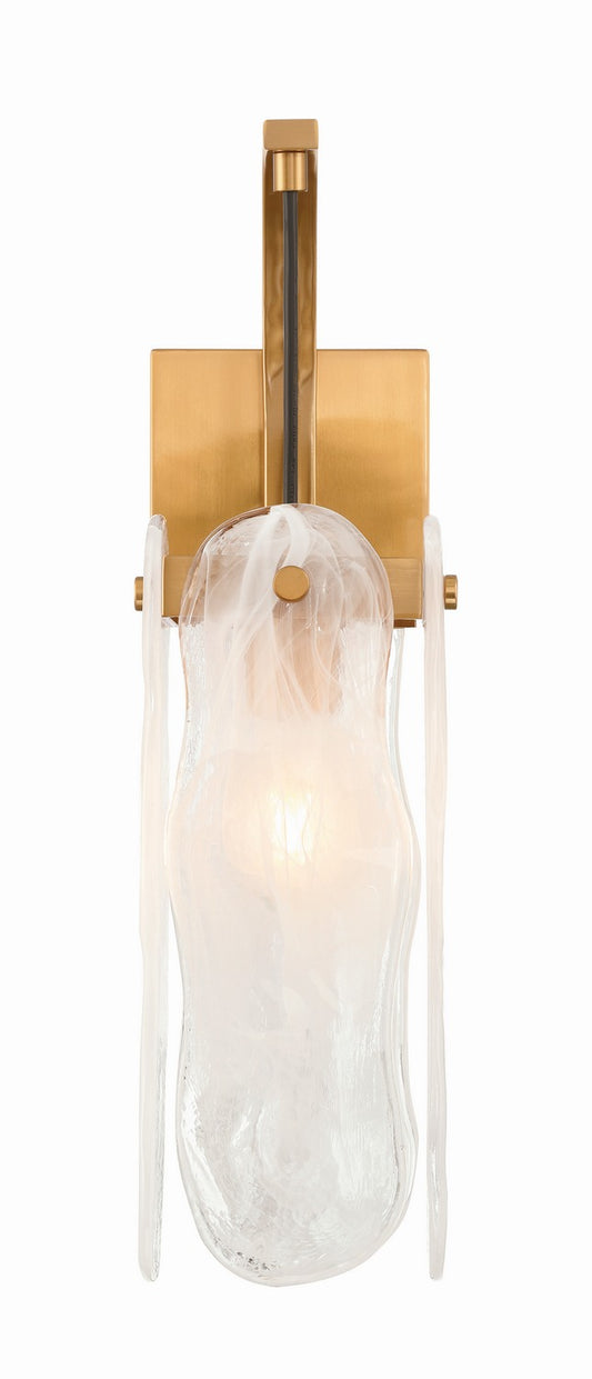 Angela One Light Wall Sconce in Satin Brass
