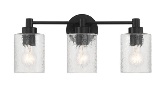 Lyndsey Three Light Vanity in Flat Black