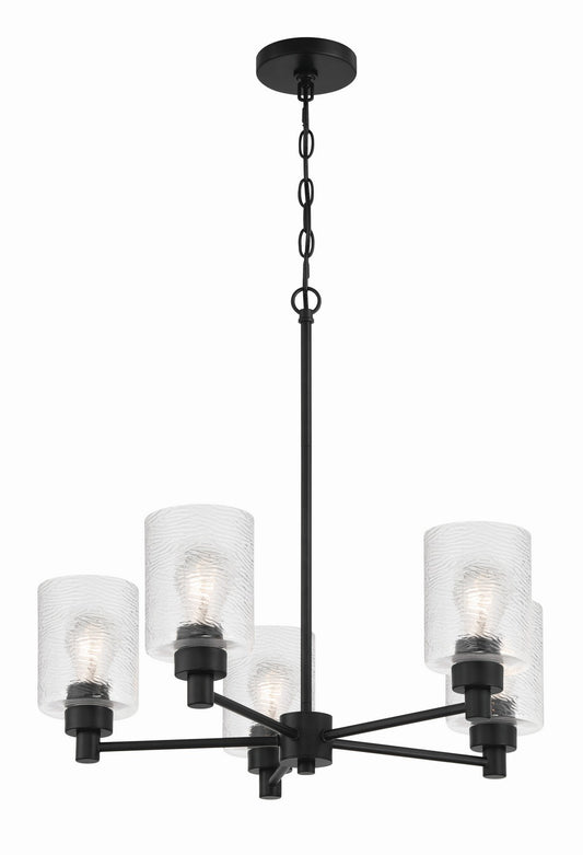 Lyndsey Five Light Chandelier in Flat Black