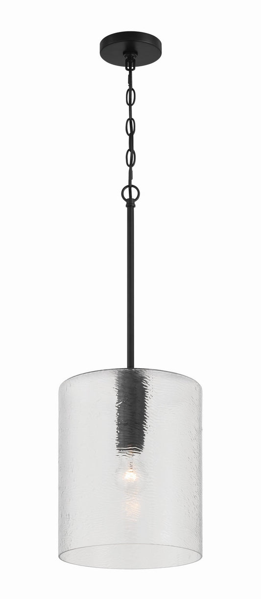 Lyndsey One Light Pendant in Flat Black
