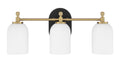 Craftmade - 60303-FBSB - Three Light Vanity - Council - Flat Black/Satin Brass