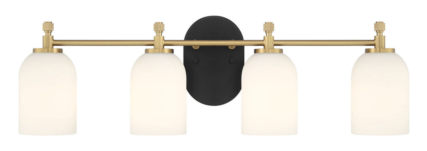 Craftmade - 60304-FBSB - Four Light Vanity - Council - Flat Black/Satin Brass