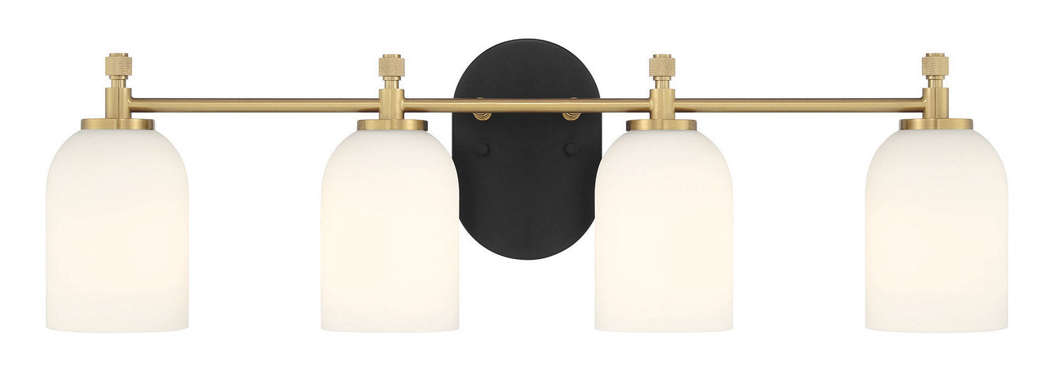 Craftmade - 60304-FBSB - Four Light Vanity - Council - Flat Black/Satin Brass