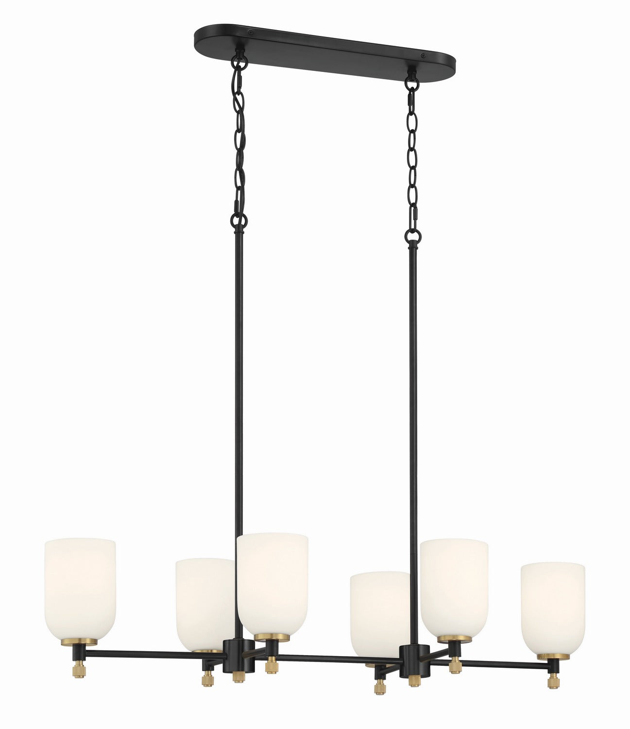 Craftmade - 60376-FBSB - Six Light Island Pendant - Council - Flat Black/Satin Brass
