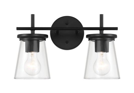 Connell Two Light Vanity in Flat Black