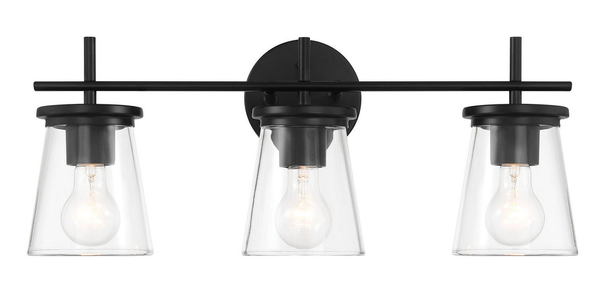 Craftmade - 60403-FB - Three Light Vanity - Connell - Flat Black
