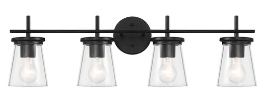 Connell Four Light Vanity in Flat Black