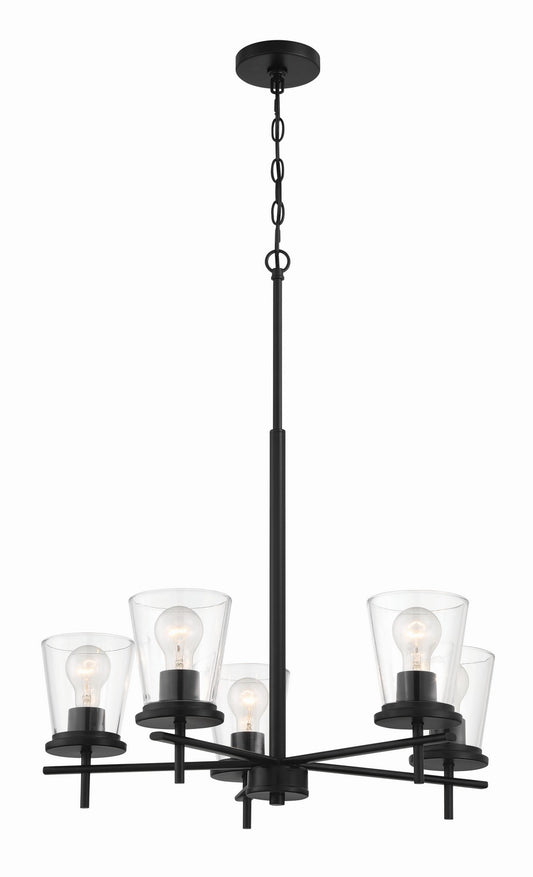 Connell Five Light Chandelier in Flat Black