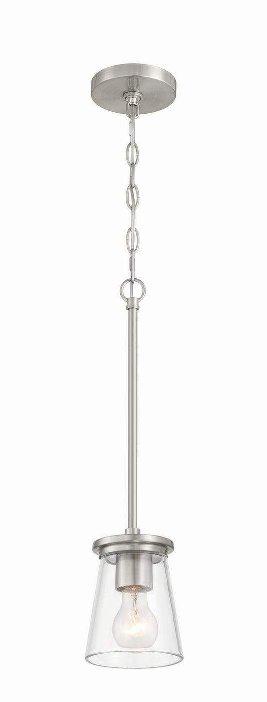 Connell One Light Mini Pendant in Brushed Polished Nickel