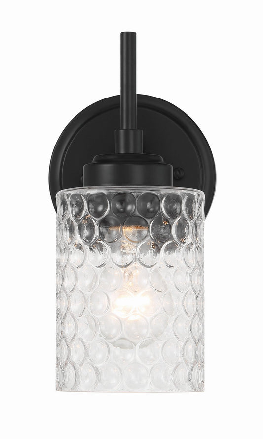 Claire One Light Wall Sconce in Flat Black