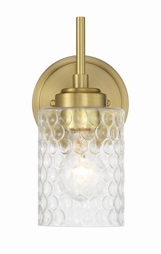 Claire One Light Wall Sconce in Satin Brass