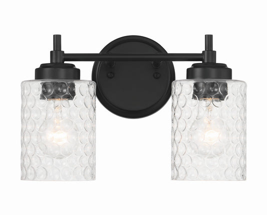 Claire Two Light Vanity in Flat Black