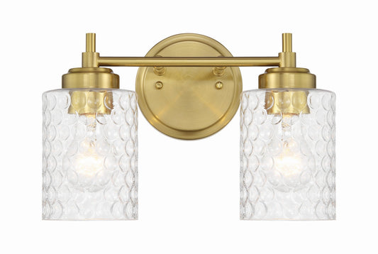 Claire Two Light Vanity in Satin Brass