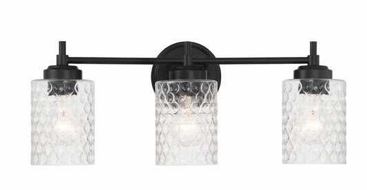 Claire Three Light Vanity in Flat Black