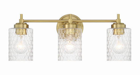 Claire Three Light Vanity in Satin Brass