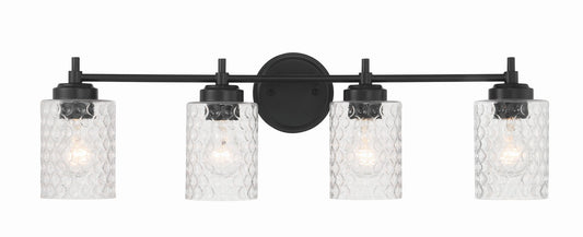 Claire Four Light Vanity in Flat Black