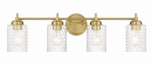 Claire Four Light Vanity in Satin Brass