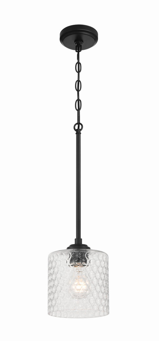 Claire One Light Mini Pendant in Flat Black