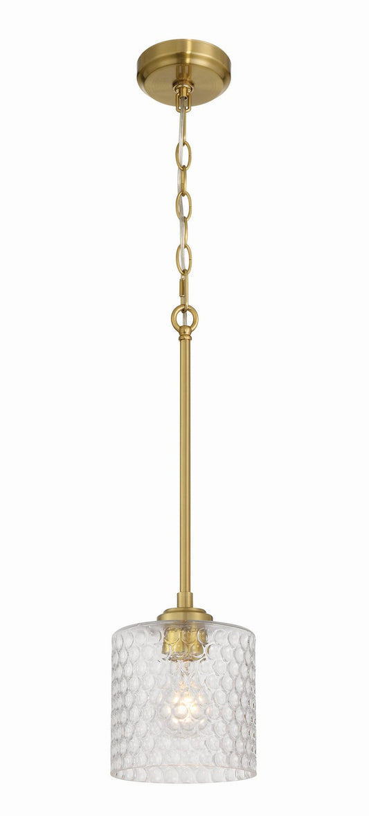 Claire One Light Mini Pendant in Satin Brass