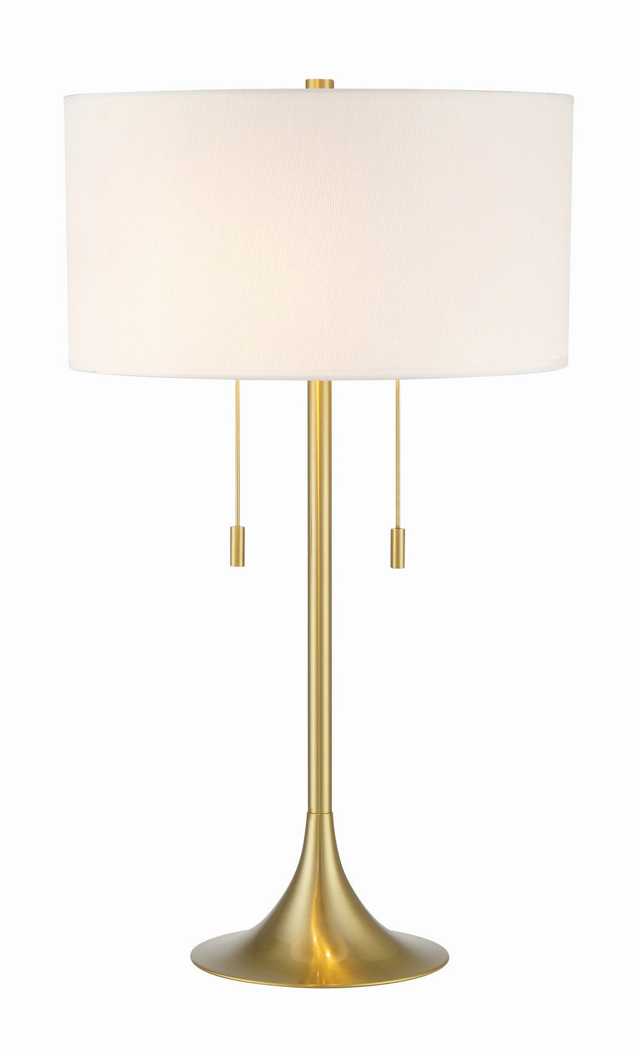 Neely Two Light Table Lamp in Satin Brass