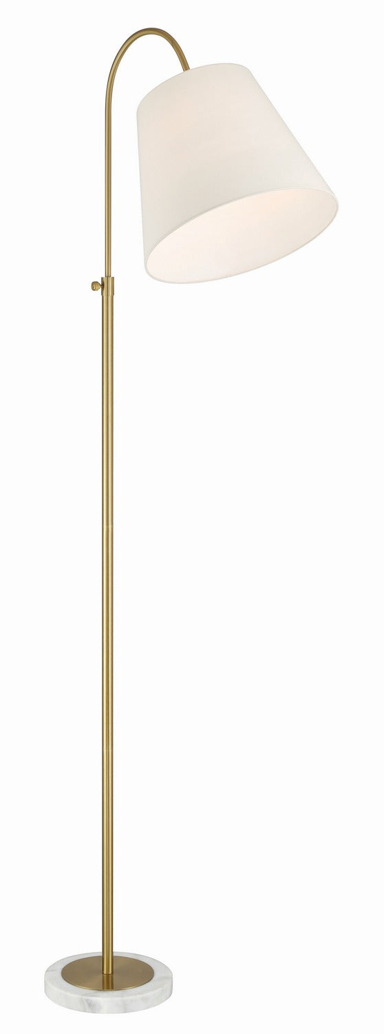 Girard One Light Floor Lamp in Satin Brass