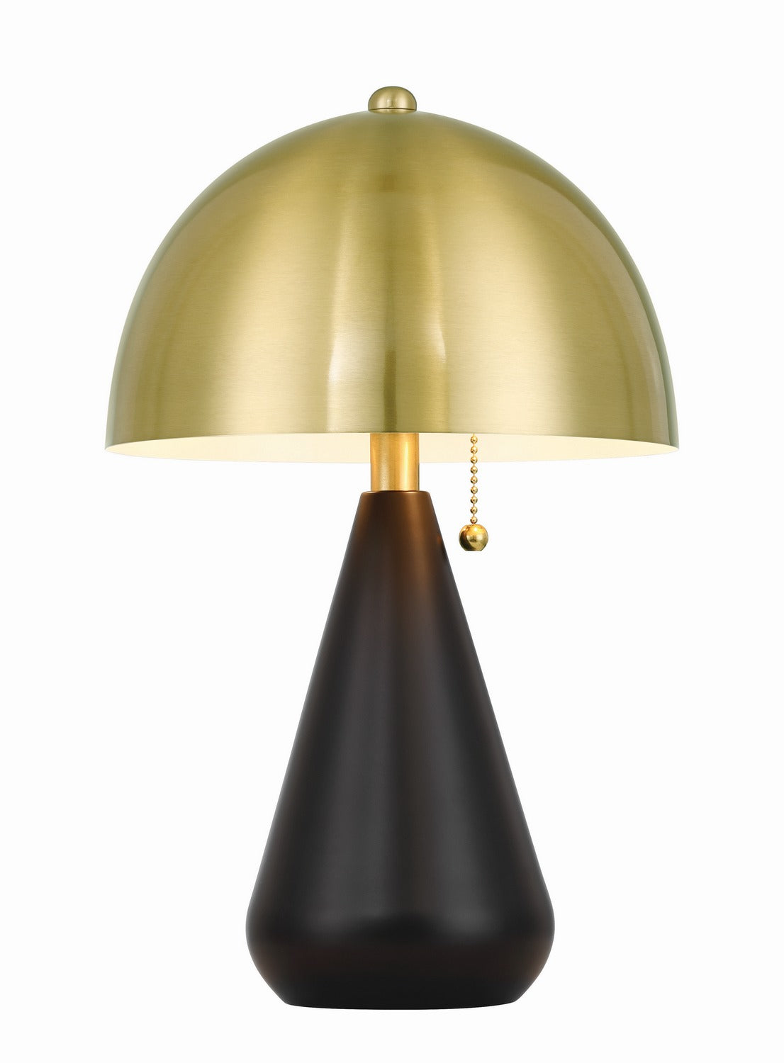 Shelby Two Light Table Lamp in Flat Black/Satin Brass
