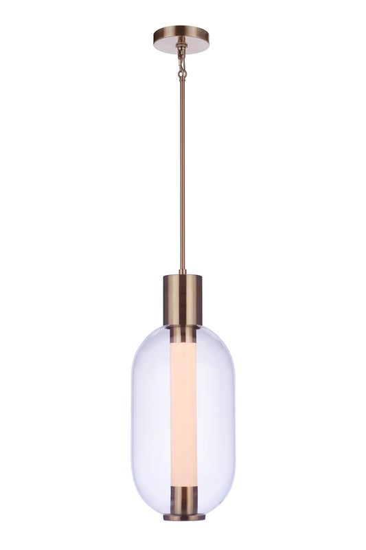 Holmes LED Pendant in Satin Brass