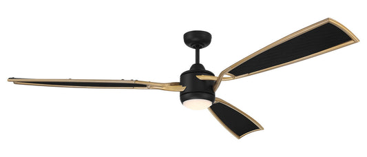 Viva 72" Ceiling Fan in Flat Black/Satin Brass