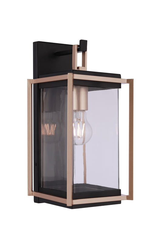 Metalwork One Light Outdoor Wall Lantern in Midnight / Satin Brass