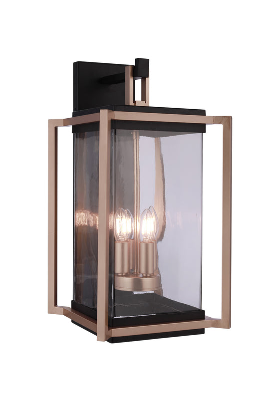 Metalwork Four Light Outdoor Wall Lantern in Midnight / Satin Brass