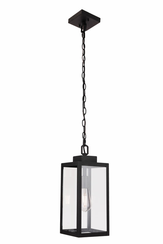 Marin One Light Outdoor Pendant in Textured Black