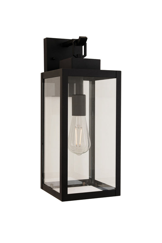 Marin One Light Outdoor Lantern in Textured Black